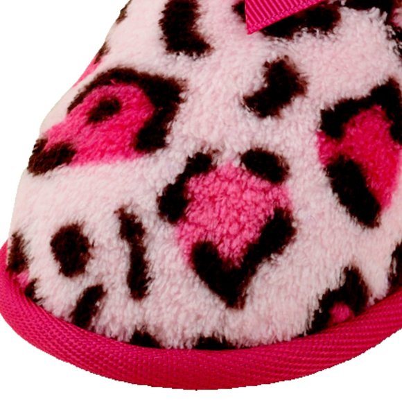 NWT The Childrens Place Girl Slippers Faux Fur Leopard SlipOn Shoe 8/9T … - Picture 6 of 9